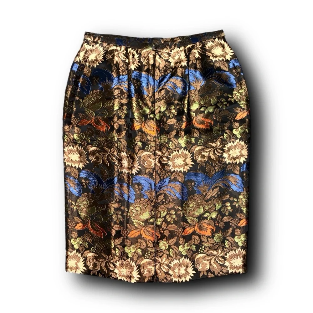 NWT DD Collection Iridescent Satin- feel Jacquard Pencil Skirt Mobwife Vibes